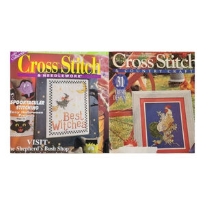 Vintage Cross Stitch Needlework Magazines Set 1998 & 1995